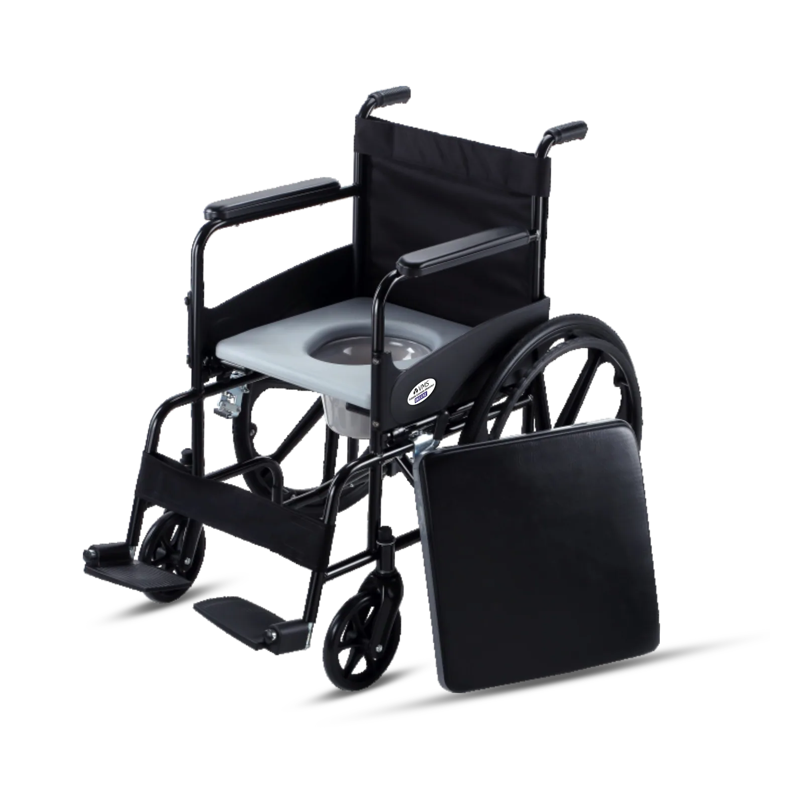 VMS Careline Foldable Commode Wheelchair DELUXE