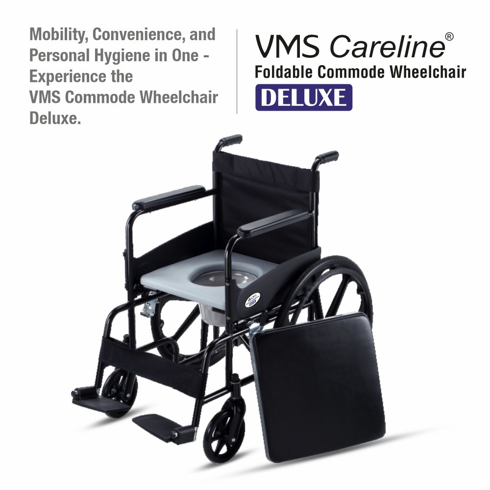 VMS Careline Foldable Commode Wheelchair DELUXE — image 2