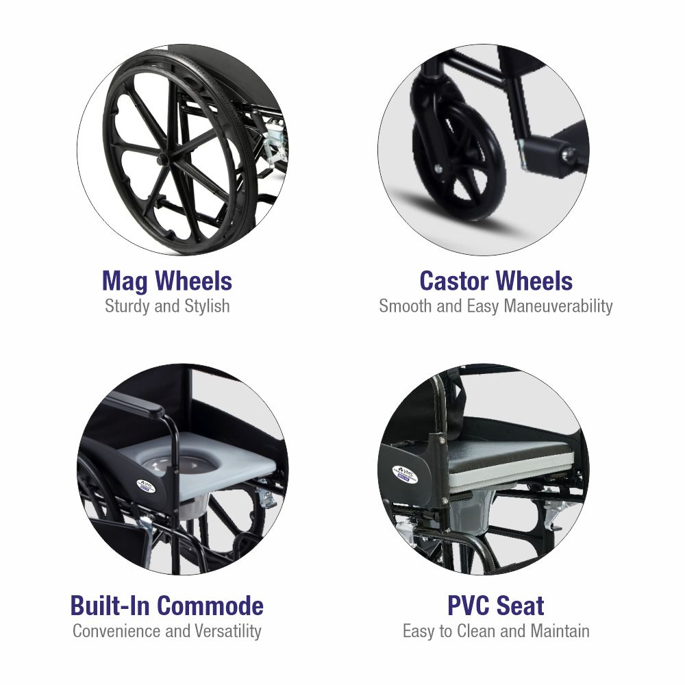 VMS Careline Foldable Commode Wheelchair DELUXE — image 4