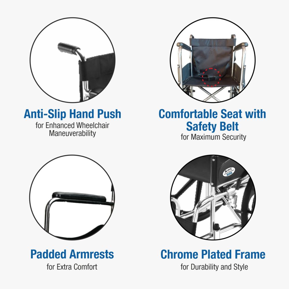 VMS Careline Foldable Commode Wheelchair DELUXE — image 5