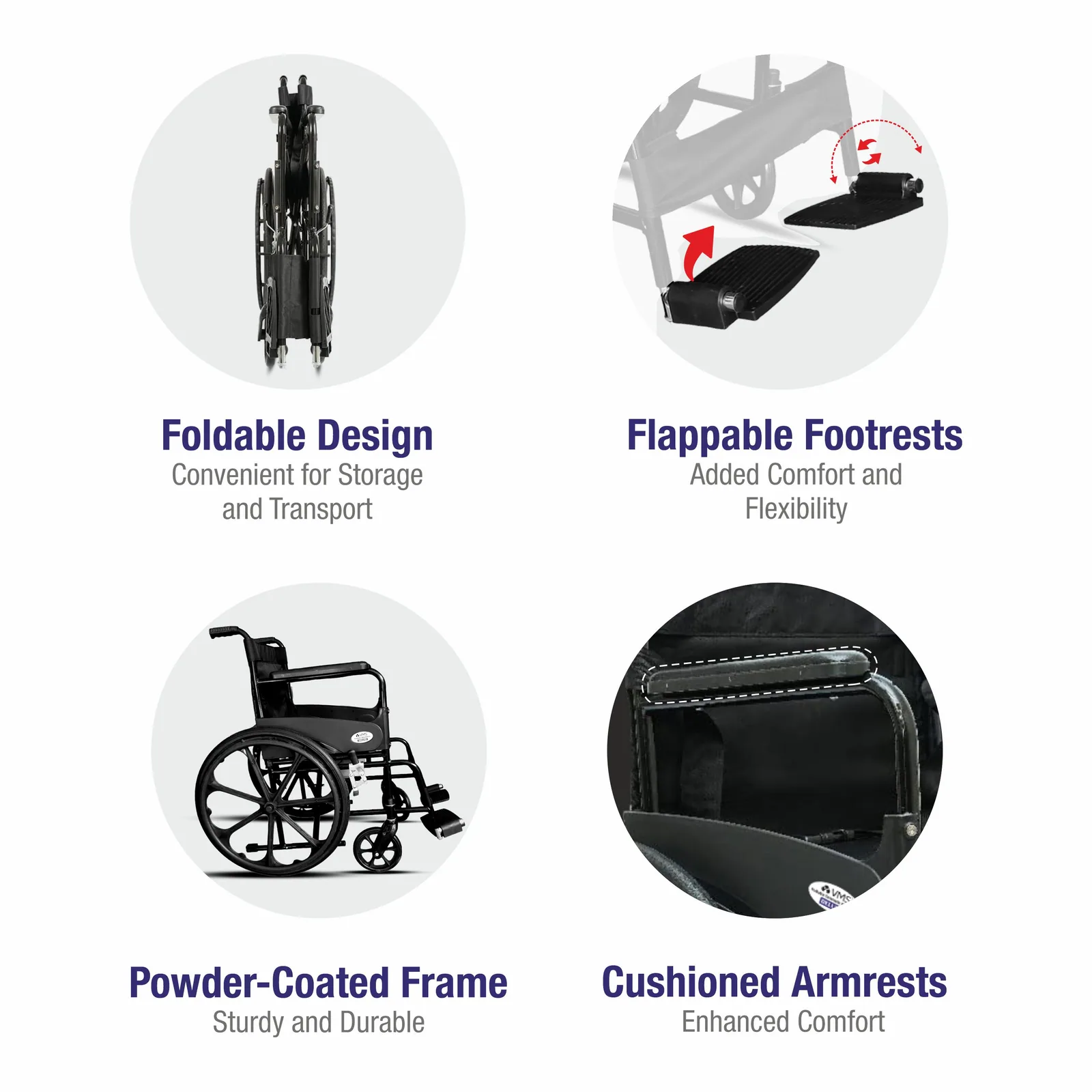 VMS Careline Foldable Commode Wheelchair DELUXE — image 6