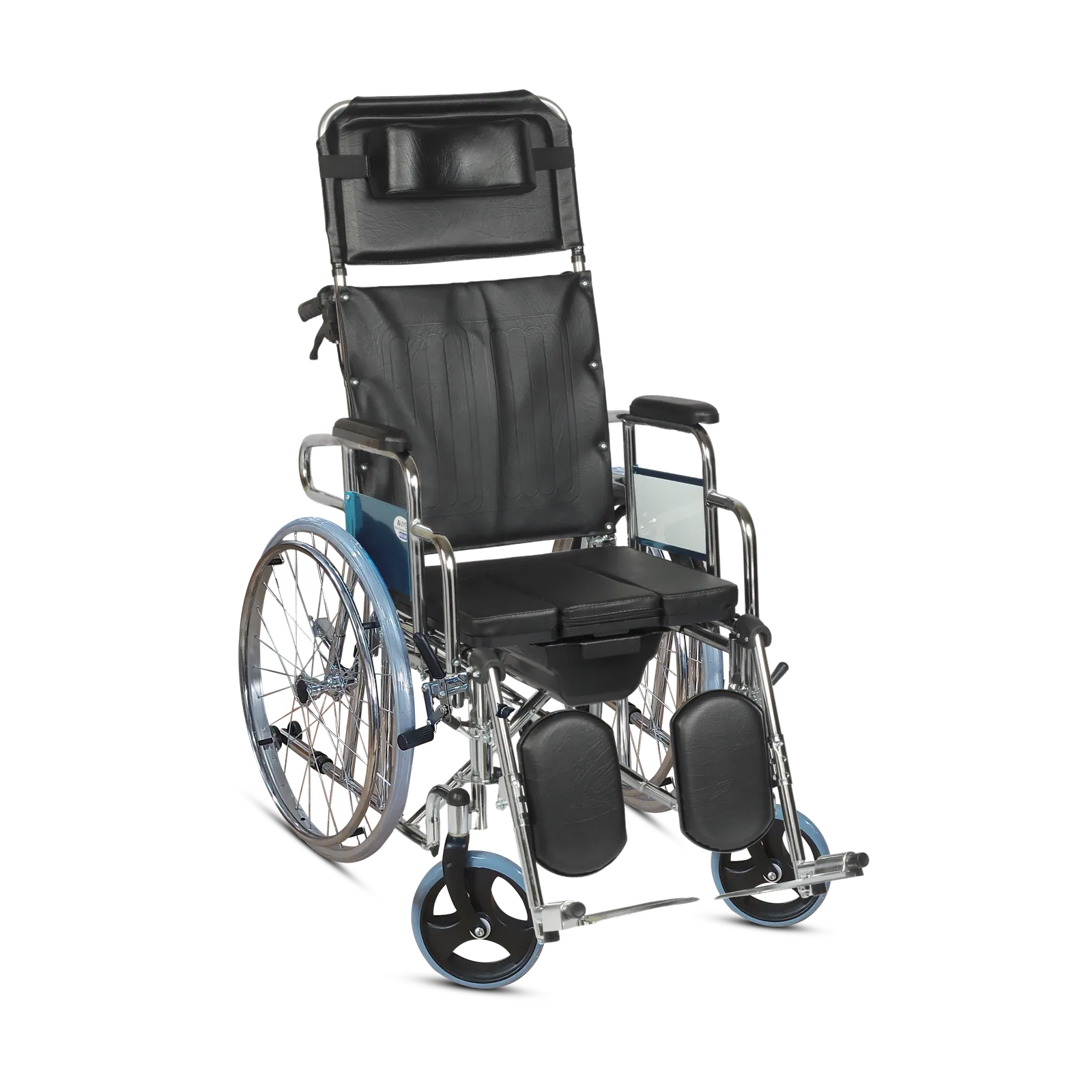 Foldable Recliner Commode Wheelchair RECLAIM